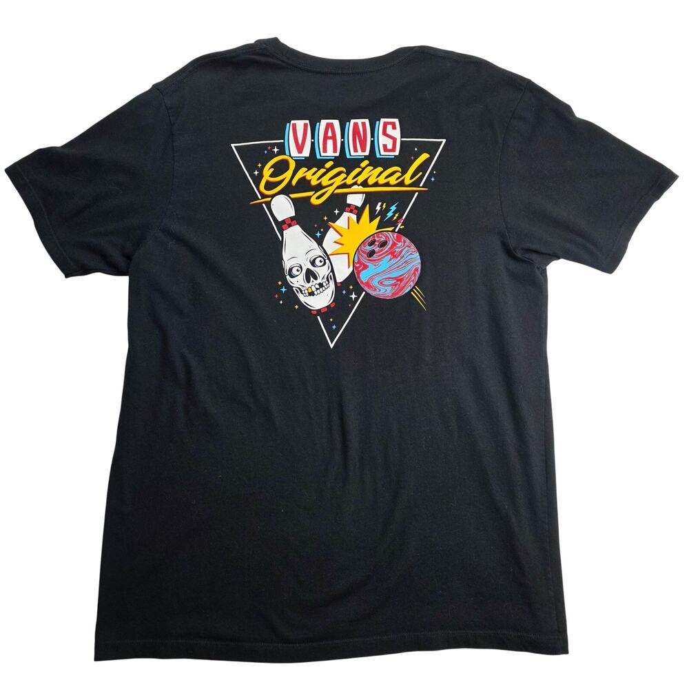 Vans Original Bowling Skull Graphic T Shirt Black Large Skate Streetwear